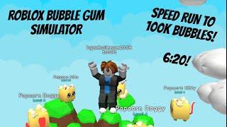 ROBLOX BUBBLE GUM SIMULATOR SPEED RUN TO 100K BUBBLES!