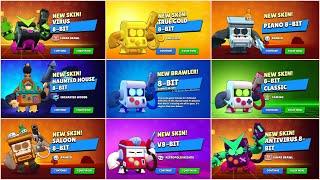 UNLOCKING ALL 8-BIT SKINS WITH NEW BACKGROUND  | Brawl Stars