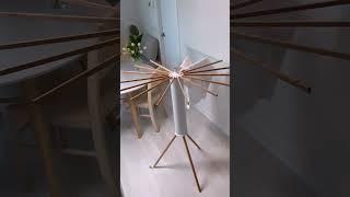 Ttripod Foldable Clothes Drying Rack | 16 Poles Wooden Laundry Rack for Indoor & Outdoor Use