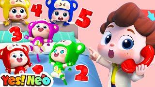 Five Little Monkeys Jumping On the Bed | Safety Rules | Nursery Rhyme & Kids Song | Yes! Neo