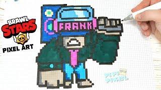 DJ ФРЭНК из ИГРЫ BRAWL STARS РИСУНКИ ПО КЛЕТОЧКАМ -PIXEL ART