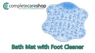 Bath Mat with Foot Cleaner -  Clean Your Feet Without Bending