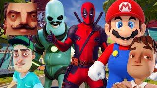 Hello Neighbor - New Secret Neighbor Deadpool Alien Mario Baldi History Gameplay Walkthrough