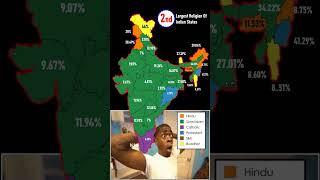 2nd Largest Religion in Every Indian State!  | #India #Religion #Shorts