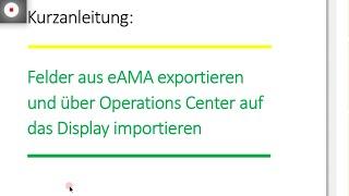 Felder aus eAMA exportieren und über Operation Center auf das John Deere Display importieren