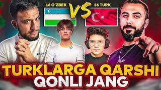 UZB VS TURK 16vs16 DUNYO CHEMPIONI KAMANDASIGA QARSHI UZBEK STRIMERLARI 