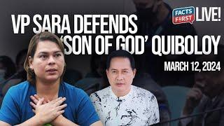 Sara Duterte to the rescue kay Quboloy