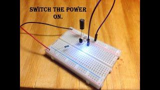 Single LED Flasher Circuit using a Breadboard