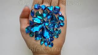 De'Lux Blue Zircon пришивные стразы хрусталь блю циркон премиум стекло