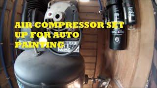 AIR COMPRESSOR SETUP FOR AUTO PAINTING