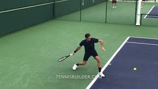 Roger Federer hitting session at the 2019 BNP Paribas Open