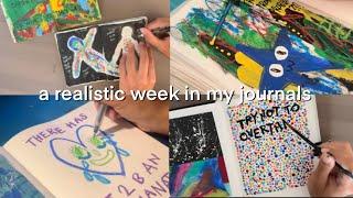 a realistic week in my journals  || how I use my notebooks: art journal, planner, sketchbook