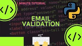 Email verification is easy using regex in Python