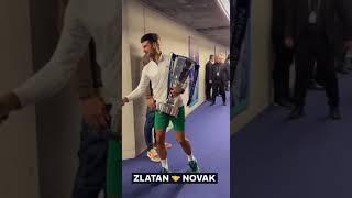 Zlatan Ibrahimovic with Novak Djokovic after the triumph at the Final  #shorts #tennis #djokovic