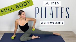 30 Min Full Body Pilates Workout with Weights (Strengthen & Tone)