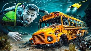 Found ABADONED SCHOOL BUS Underwater While Scuba Diving!