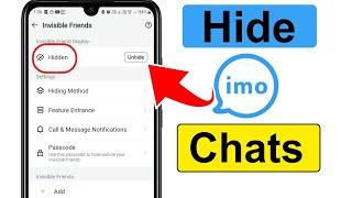 How to Hide imo Message from imo accounts 2024