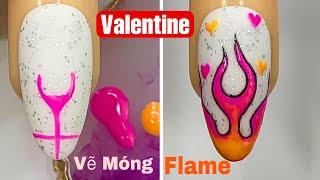 Heart On Fire Nails Art For Beginner Vẽ Lửa New Nails Design  New Nails