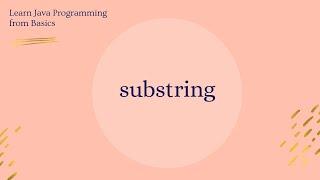 substring method in java