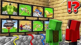 JJ and MIKEY watching for SUPERHEROES on cameras CHALLENGE in Minecraft / Maizen animation