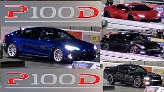 QUICKEST Tesla P100D vs THE WORLD - GTR, GT500, HURACAN and GOLF R - Road Test®