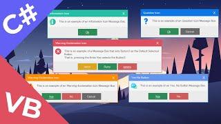 Create a Custom MessageBox - C#, Visual Basic (VB.NET) & WinForms / Modern Flat UI