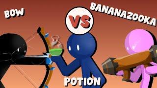 Supreme Duelist Stickman Animation: Bow vs Bananazooka vs Potion