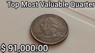 $ 91,000,00 Top Most Valuable Quarter! ULTRA Rare Error Coin U.S.A Worth Big Money Don't Spend This