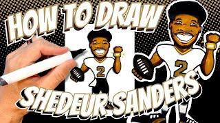 How to Draw Shedeur Sanders for Kids - University of Colorado Buffaloes College Football Player