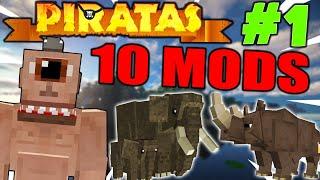 ‍Top 10 MODS de la SERIE PIRATAS para Minecraft #1‍Mobs, Animales, Enemigos, Armas, Tornados