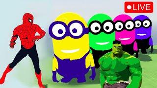 GTA 5 Epic Ragdolls | Spider-Man VS HULK vs green minions with Lazer Jumps/Funny moments