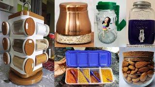 Amazon lastest Best Deals new kitchen storage container spices masala box glass jar shelf organiser