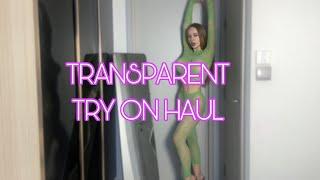 [4K] Transparent mint Suit Try On Haul