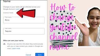 How to Change YouTube Channel Name (Tagalog) | Paano Palitan ang YouTube Channel Name | Rona Taquiso