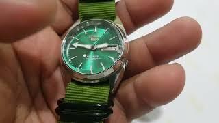 Jam SEIKO 5 SPORT CASE SILVER GREEN DIAL HANDS STRAP CROWN BARU MESIN 7009/7S26 RESTORASI GARANSI