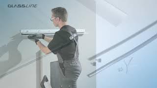 Установка цельностеклянного козырька CANOPY CLOUD GLASSLINE