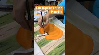 Rustic Pumpkin Painting DIY (Fall Decor) #paintingtechniques #acrylictechniques #short #fallart