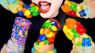 ASMR RAINBOW CANDY HONEY JELLY EATING SOUNDS 꿀젤리 먹방 Abbey ASMR 먹방 핫 아이템 꿀젤리 만들기 bird glass drinking