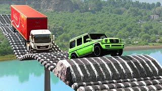 Cars vs Speed Bumps Bridge Challenge in BeamNG Drive!