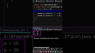 Java Swap Two Numbers Without Using Third Variable #shorts #java #trending #programming #coding