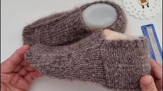 Носки вязаные на двух спицах два одновременно #knitting #knittingpattern