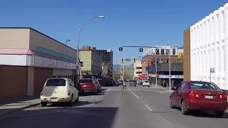 Driving in KAMLOOPS BC (British Columbia Canada) - City Centre/Downtown Area