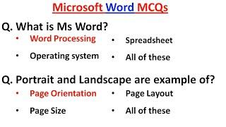 Top 50 MCQ on MS Word | Microsoft Office | MS Word mcq Questions and Answers | MS Office mcq