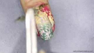 Tropical forest nail design \ Тропические листья на ногтях