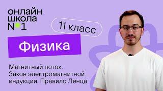 Магнитный поток. Закон электромагнитной индукции. Правило Ленца. Физика 11 класс. Видеоурок 7