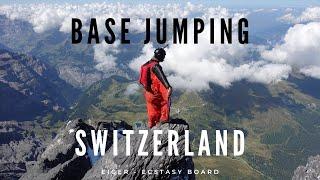 High alpine BASE jumping in Switzerland | Eiger - Ecstasy Board | Wingsuit & Tracking