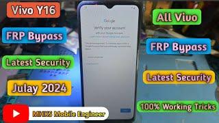 Vivo Y16 FRP Bypass NEW Security JUL 2024 | Vivo v2214 Frp New Security Android 12 Frp Bypass 2024