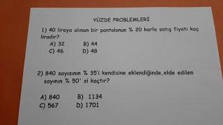 5.sınıf yüzde problemleri -1- (Çok güzel problemler) @Bulbulogretmen #matematik #yüzde #problem