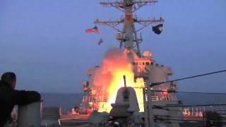 U.S. Navy Destroyer launches Tomahawk cruise missiles