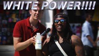 Guy Tricks People into saying White Power!!